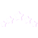 Five outlined stars are arranged in a curved row against a light background, with none of the stars filled in.