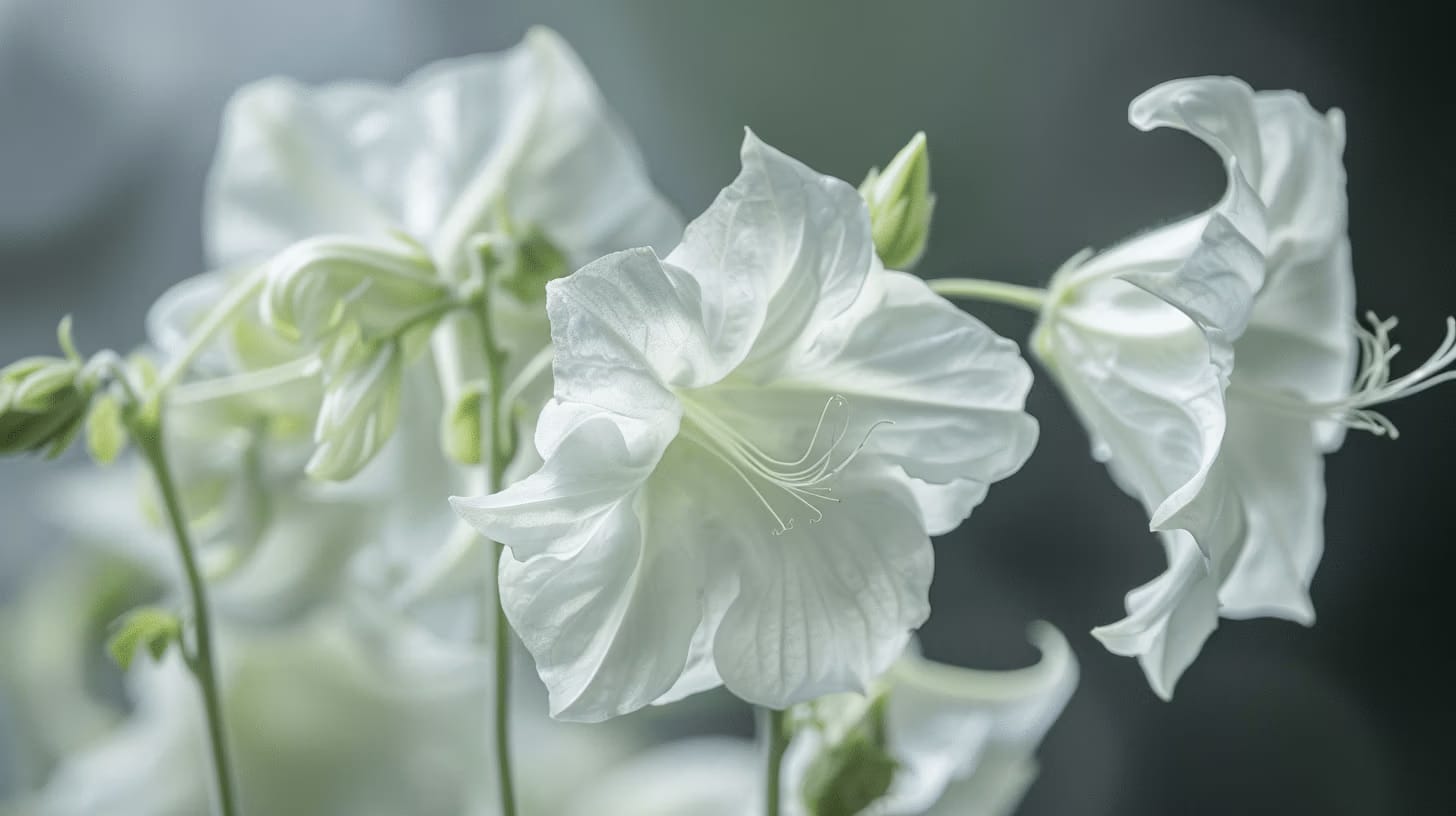a ghost flower with delicate white blooms.