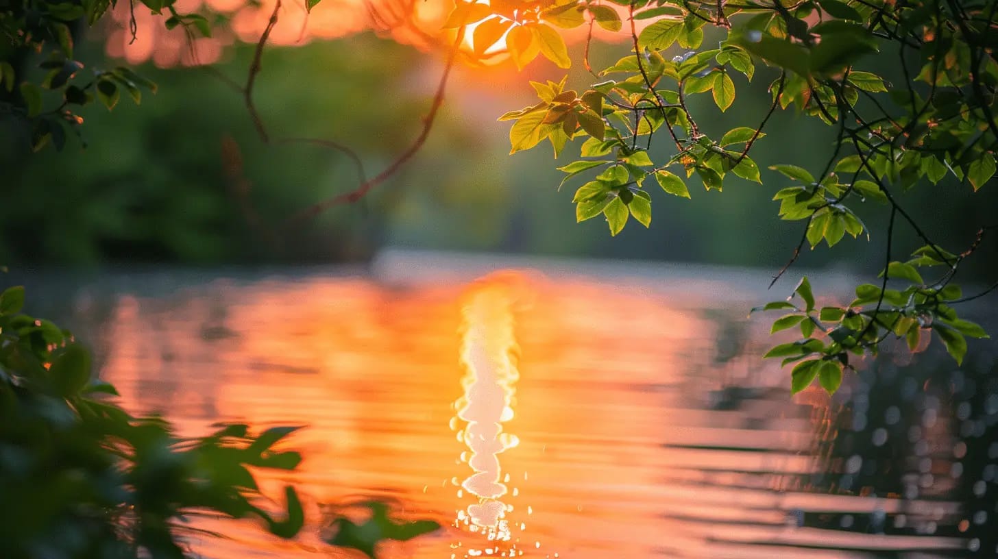 Sunset reflecting on a lake