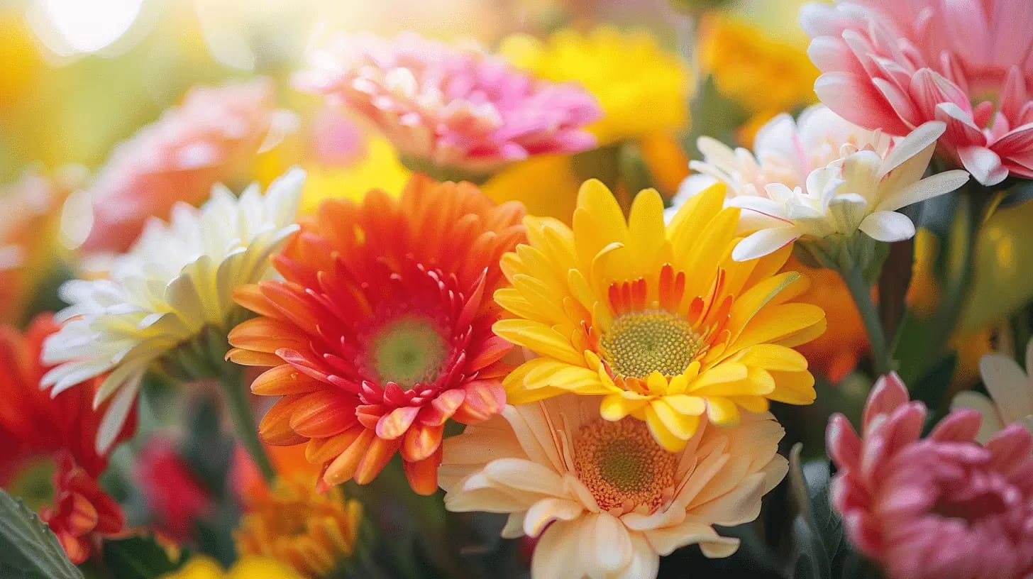 Close-up of vibrant spring flowers.