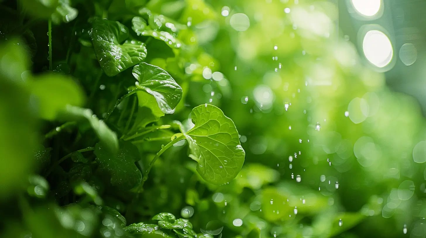 Advanced hydroponics system growing fresh vegetables indoors