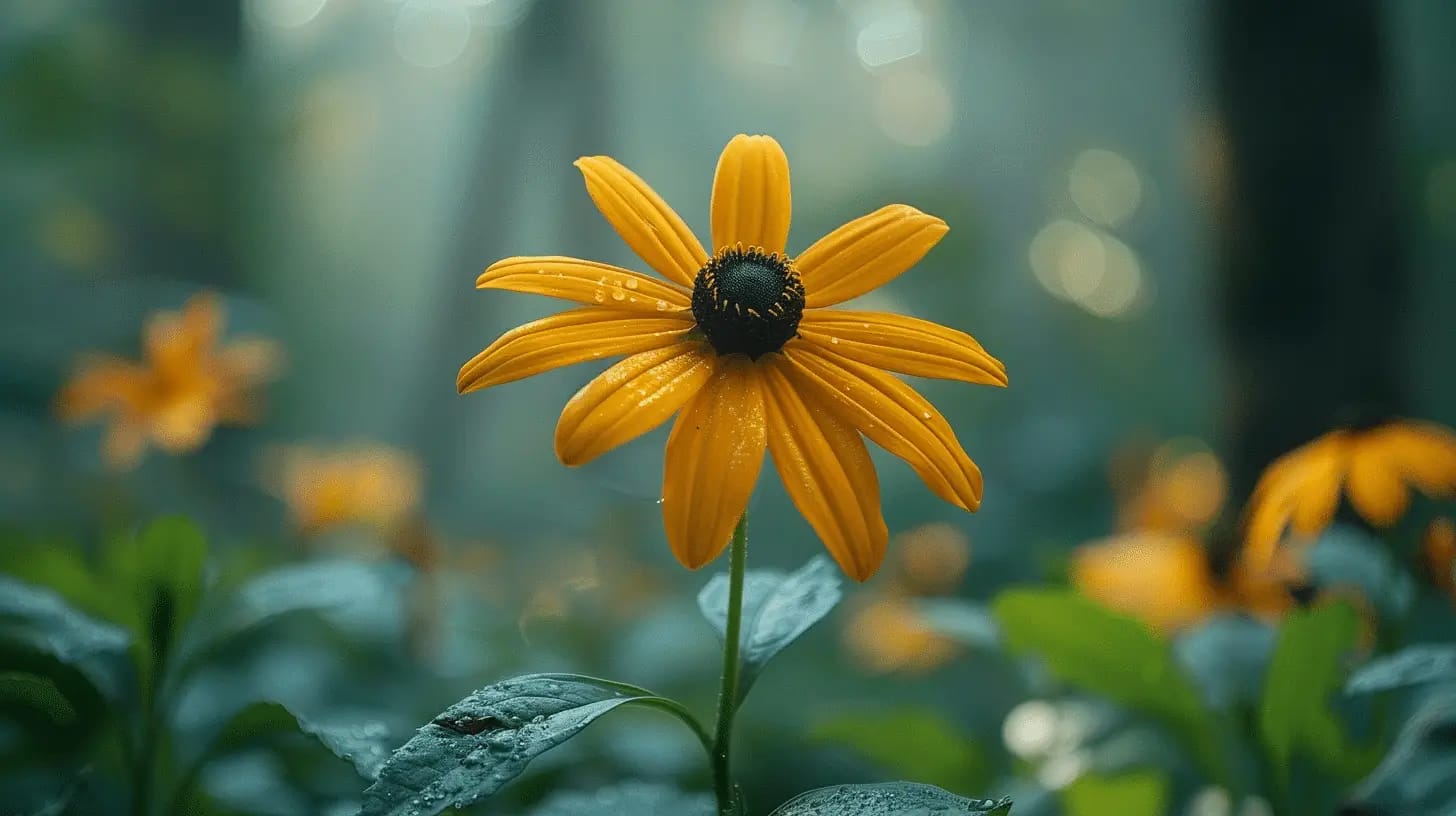 A sunflower in forrest