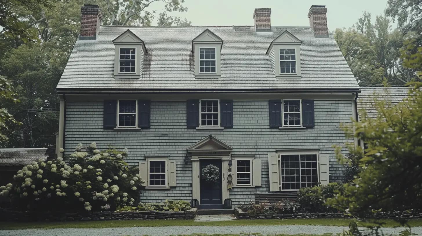 Colonial home in New England from the 1700s