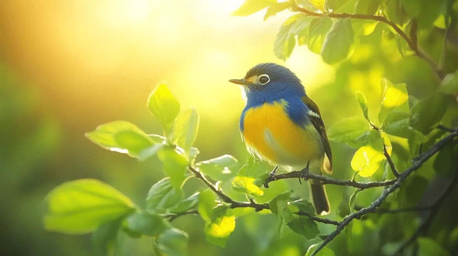 a bird sitting on a branch