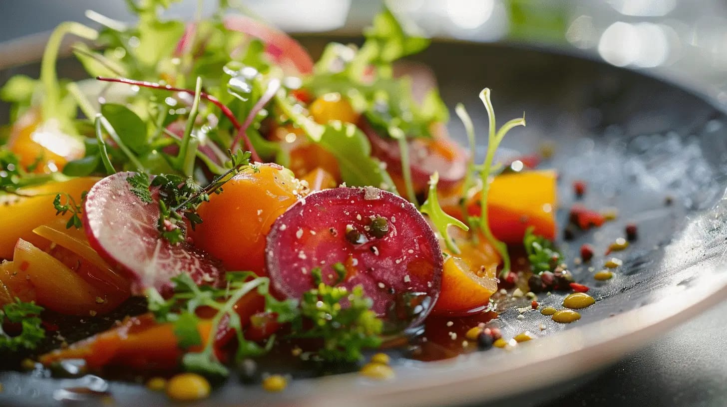 A close-up of a salad dish