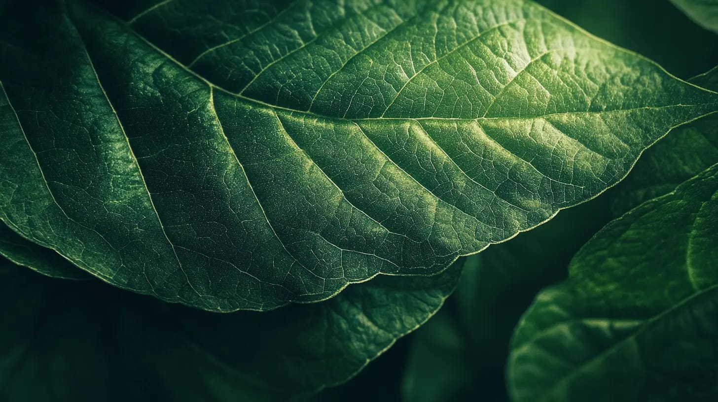 lush green leaf closeup