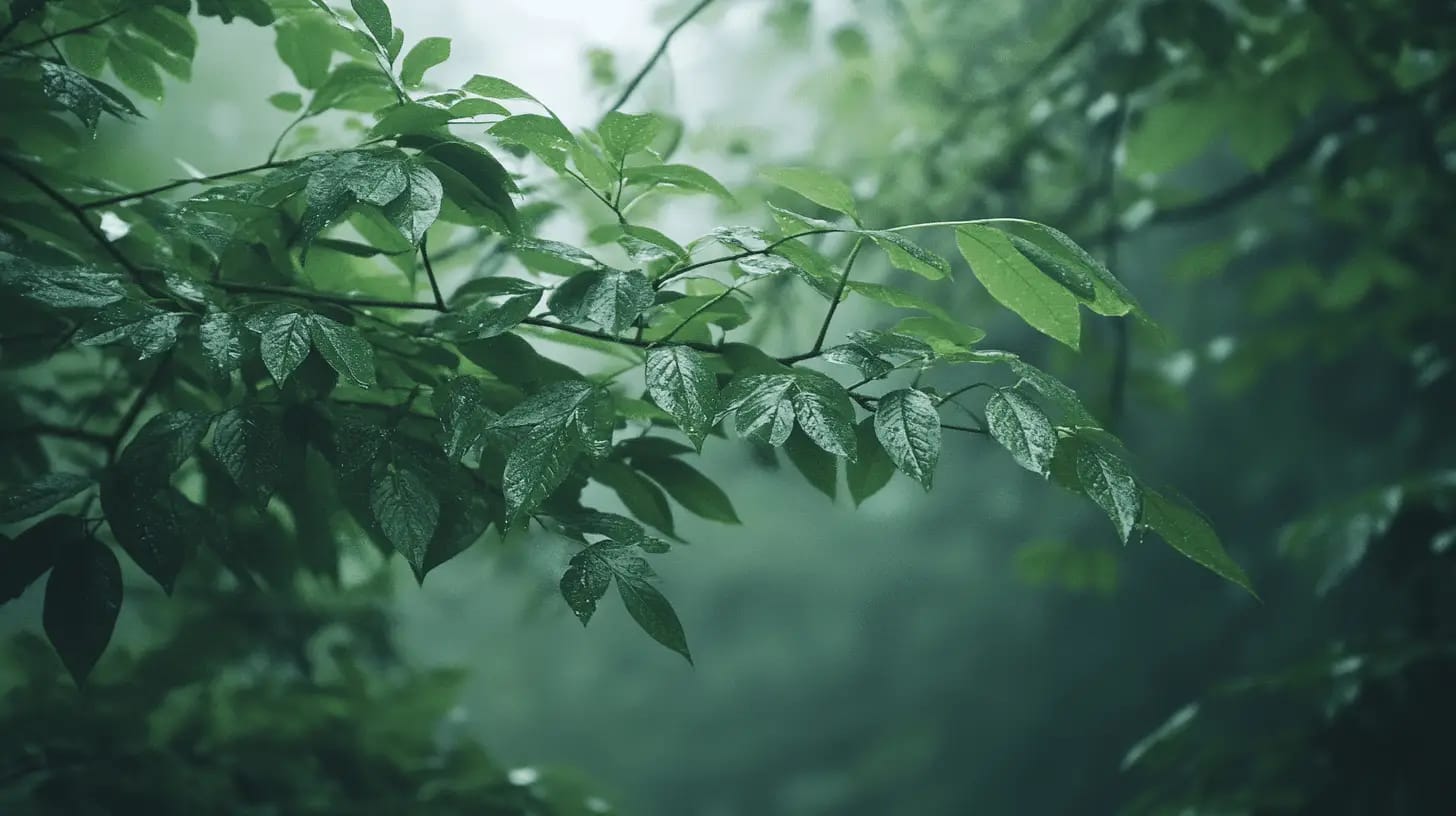misty green foliage