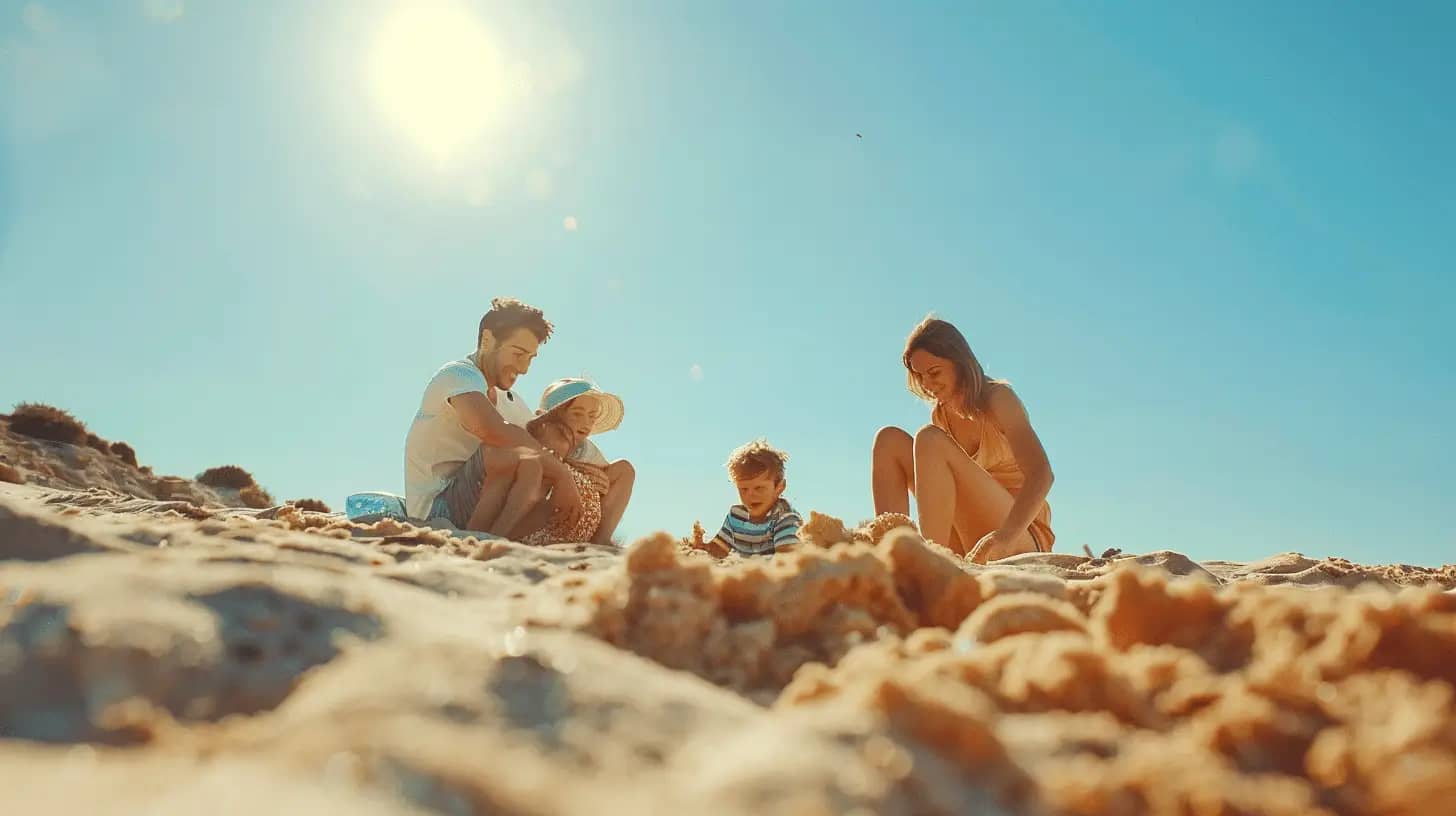 A serene family beach day