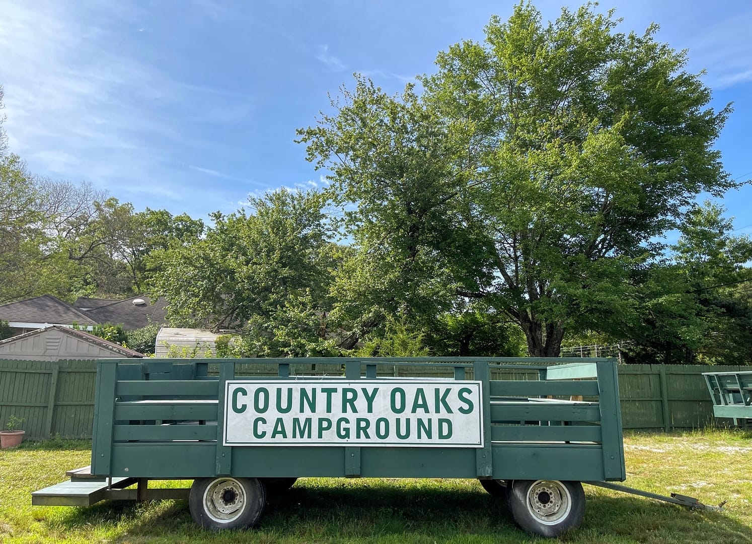 Country Oaks Campgrounds wagon in located in Dorothy, New Jersey