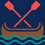 A canoe with two paddles on a blue background, perfect for water sports enthusiasts looking for amenities.