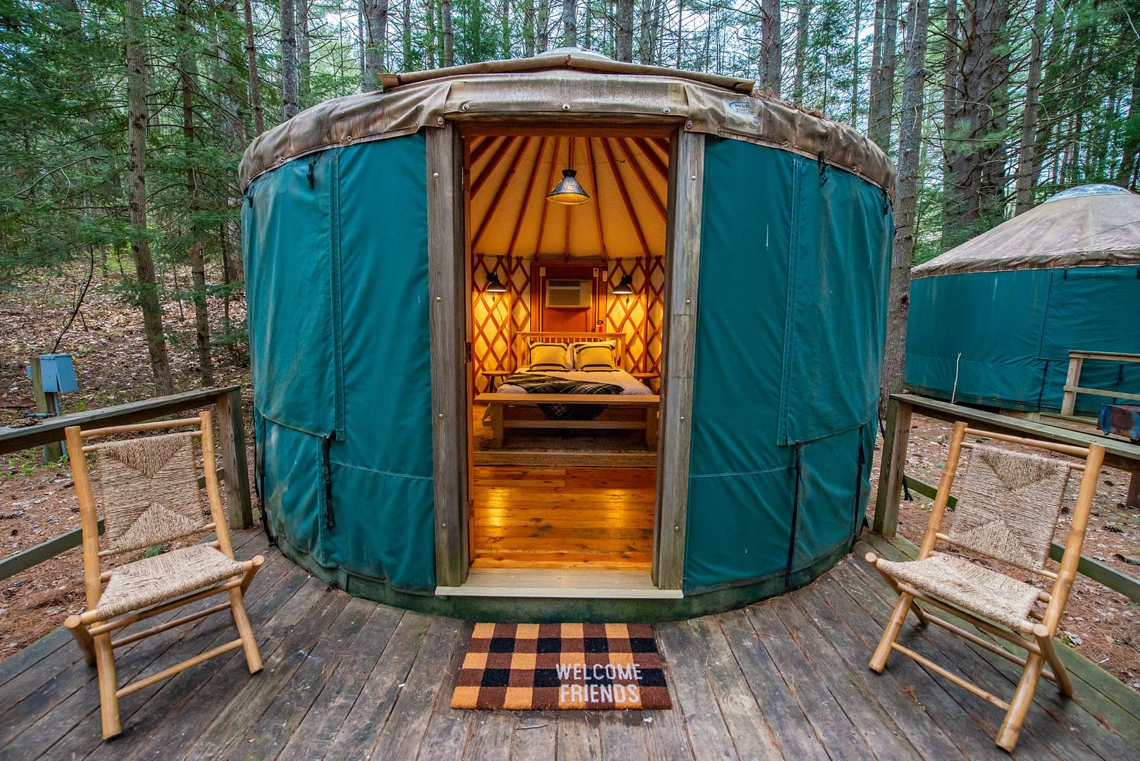 adirondack peaks campgrounds camping yurt located in North Hudson, New York