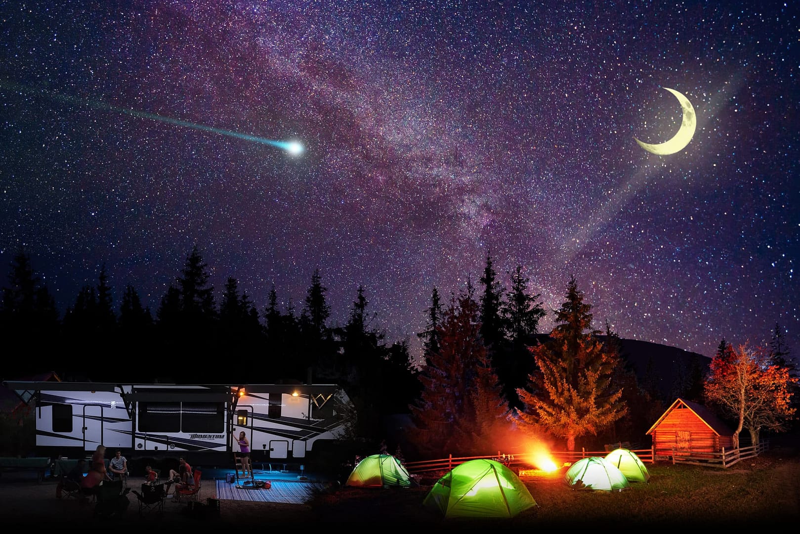 Spacious Skies campgrounds opener of tents, rv and family gathering