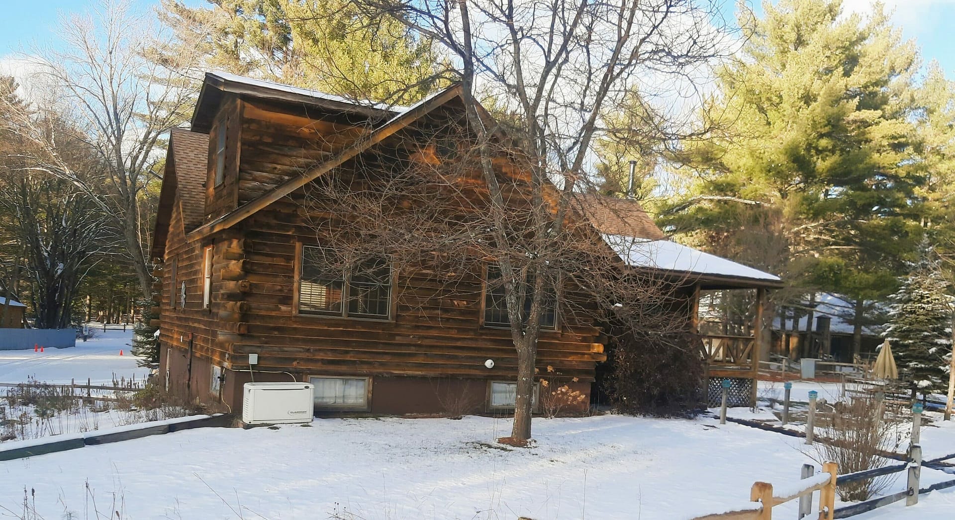 adirondack peaks campgrounds tamarack lodge in the winter snow located in North Hudson, New York