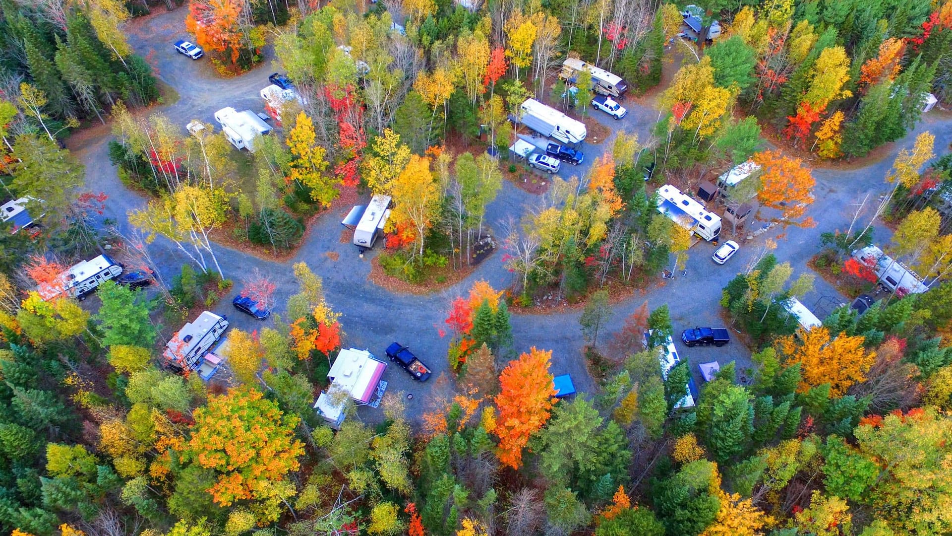 spacious skies campgrounds sell-your-campgrounds drone shot on rv camp site