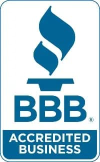The BBB Accredited Business logo, often seen in the footer of reputable sites like Bear Den, displays a blue flame above "BBB" with "Accredited Business" elegantly nestled in a blue rectangle below.