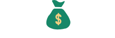 A green money bag icon with a yellow dollar sign in the center on a light gray background.