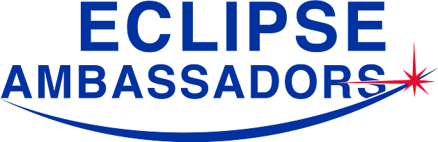 A blue text on a black background.