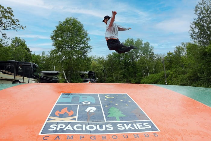 A man jumping in the air.