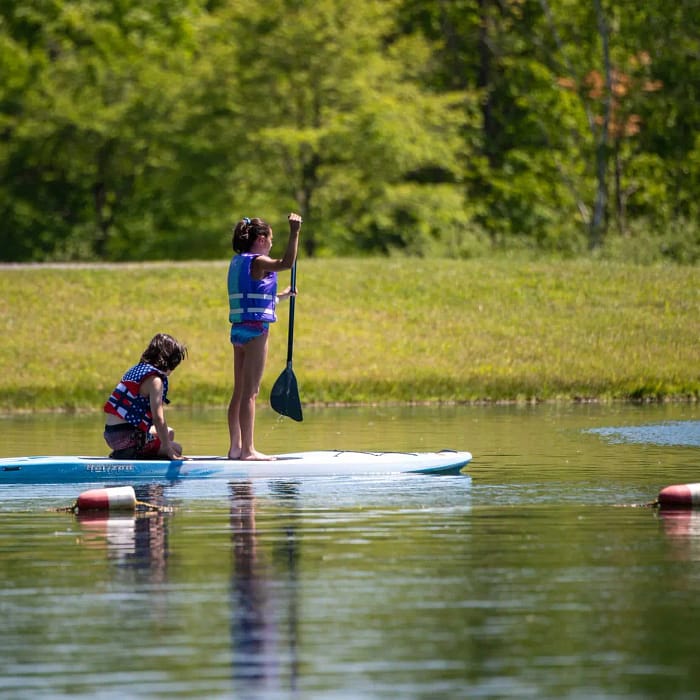 Children paddling at Spacious Skies Woodland Hills